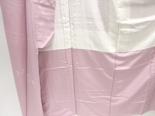  未使用品　蘇州刺繍草の実模様一ツ紋色無地着物